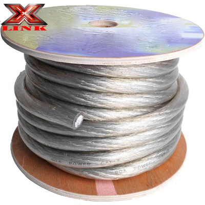 กันน้ํากระป๋อง OFC 4 AWG ขนาดใหญ่ 1/0 Gauge สายไฟฟ้าเสียงรถยนต์สําหรับผลงาน