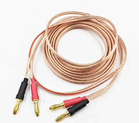 สายกล้วย 14Gauge Transparent สําหรับ Bi-Wire Bi-Amp HiFi Surround Sound 99.9% OFC ทองแดง