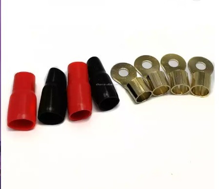 1/0 AWG ทองแดงกระป๋อง Lugs แหวนปลายพานเชื่อมต่อกับการหดความร้อน