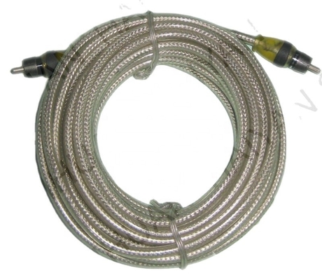 5.5mm กว้างภายนอก PVC Jacketed Car Audio RCA Cable 2M-2M สําหรับผลงานระดับสูง