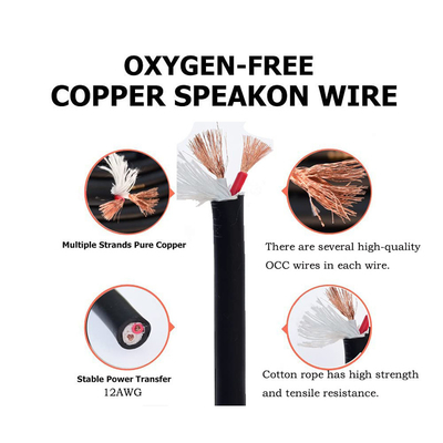 Twist Lock 2 Conductor Speaker Cable Professional ความยาว 50FT สําหรับแอพลิเคชั่นเสียง