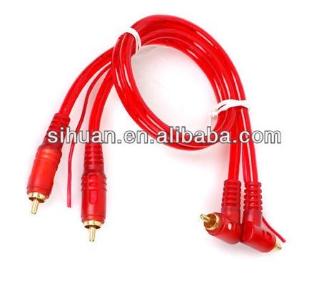 OFC 100% Copper Conductor 2 Channel RCA Audio Cable สําหรับเชื่อมต่อเสียงรถและบ้าน