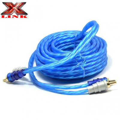 OFC 100% Copper Conductor 2 Channel RCA Audio Cable สําหรับเชื่อมต่อเสียงรถและบ้าน