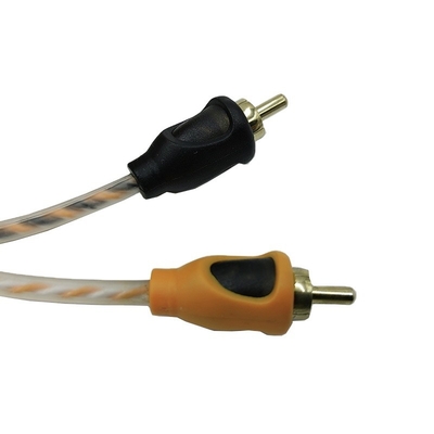 แอเรนจ์ไอโซเลชั่น 5.2 เมตร 17 ฟุต Twisted RCA Cable AV สําหรับเสียงรถยนต์ยืดหยุ่น
