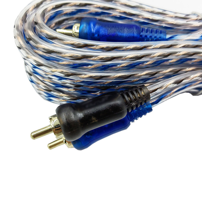 แอเรนจ์ไอโซเลชั่น 5.2 เมตร 17 ฟุต Twisted RCA Cable AV สําหรับเสียงรถยนต์ยืดหยุ่น