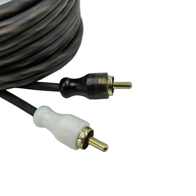 แอเรนจ์ไอโซเลชั่น 5.2 เมตร 17 ฟุต Twisted RCA Cable AV สําหรับเสียงรถยนต์ยืดหยุ่น