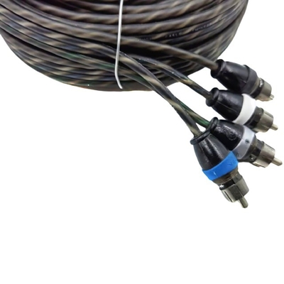 แอเรนจ์ไอโซเลชั่น 5.2 เมตร 17 ฟุต Twisted RCA Cable AV สําหรับเสียงรถยนต์ยืดหยุ่น