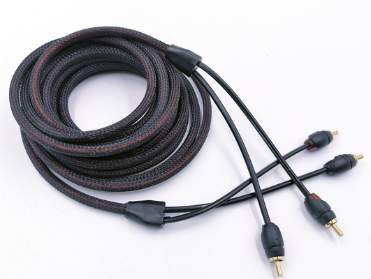 สายเคเบิล RCA ทองแดง PVC ทนทาน ไม่มีออกซิเจน สําหรับรถออดิโอเชื่อมต่อ