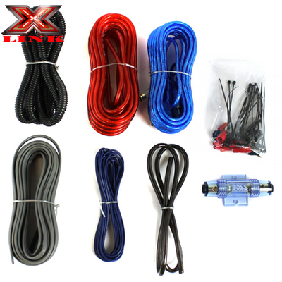 PVC Jacket 0 4 8 10awg Gauge Auto Car Amp Amplifier Wiring Kit with RCA Connector ประเภทเครื่องเชื่อม