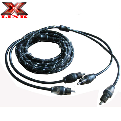 17 ฟุต 2 ช่อง RCA ออดิโอ อินเตอร์คอนเนคเคเบิล โกลด์ คอนเนคเตอร์ การลดสีและเสียง