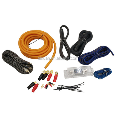 8 4 Gauge AWG Wiring Kit สําหรับระบบเสียงรถยนต์ขนาดกลางภายนอกที่กําหนดเองในราคาถูก