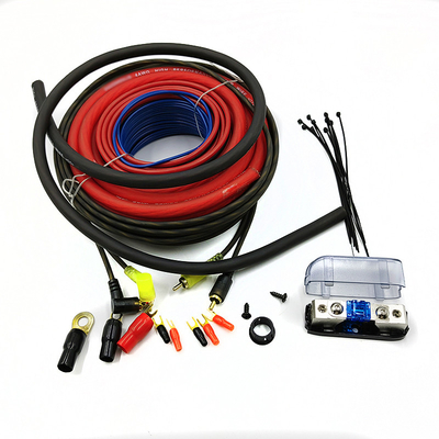 8 Ga Ofc CCA 100% เพศชาย-เพศชาย เครื่องเสียงรถยนต์ เครื่องกระตุ้นสายเสียง Subwoofer ติดตั้งชุด คอนดิกเตอร์ ทองแดงเปล่า สีดํา/สีฟ้า/สีแดง