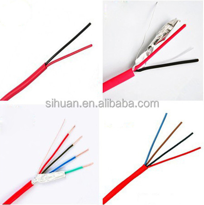 CCA 18 AWG 2/C กระปุกแข็ง FPLR สายเตือนไฟ 1000 ฟุตแดง ทองแดง