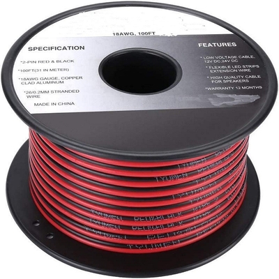 สายยืดหยุ่น Ext 2pin 2 สี สีแดง สีดํา