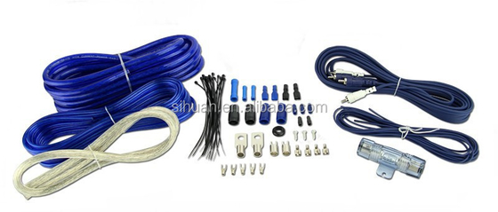 สายไฟฟ้าเชื่อมต่อชาย-ชาย 8 GA Car Amp Wiring Kit พร้อมตัวนําทองแดงเปล่าและสาย CCA / OFC