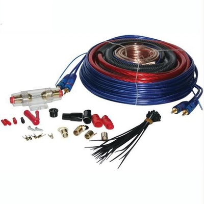 สายไฟฟ้าเชื่อมต่อชาย-ชาย 8 GA Car Amp Wiring Kit พร้อมตัวนําทองแดงเปล่าและสาย CCA / OFC