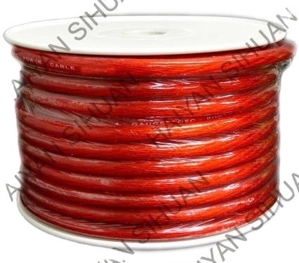 SAE J1128 มาตรฐาน 8AWG สายไฟฟ้าเสียงรถยนต์สีแดงโปร่งใสที่มีใบรับรอง ISO9001