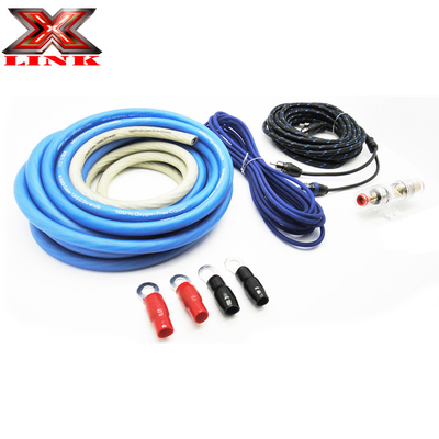 OFC Conductor 0 2 4 6 8 AWG Gauge GA Car Audio Cable Kit สําหรับระบบเสียง