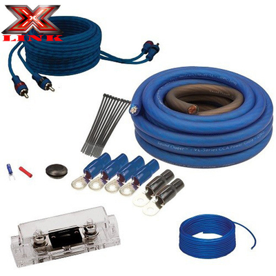 OFC Conductor 0 2 4 6 8 AWG Gauge GA Car Audio Cable Kit สําหรับระบบเสียง