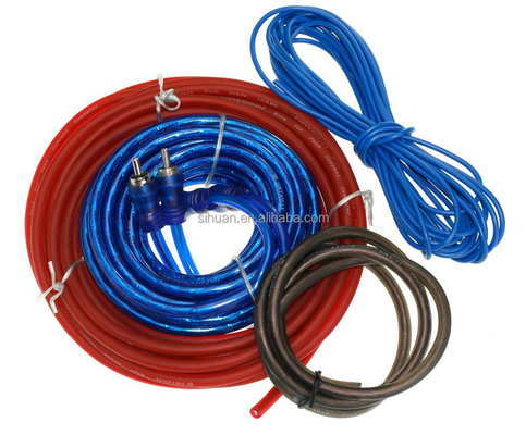 สีเคเบิลที่สามารถปรับแต่งได้ และเครื่องเชื่อม RCA CCA Car Amplifier Installation Wiring Kit