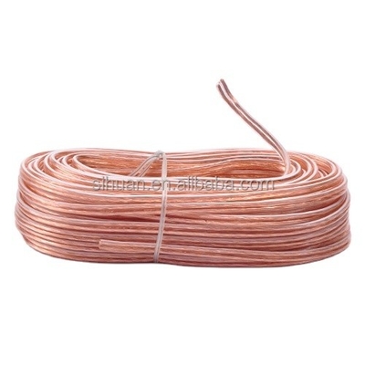 เนื้อผง 16 Gauge Copper Wire Flat Speaker Cable สําหรับเครื่องกระตุ้นเสียงเสียงในบ้าน