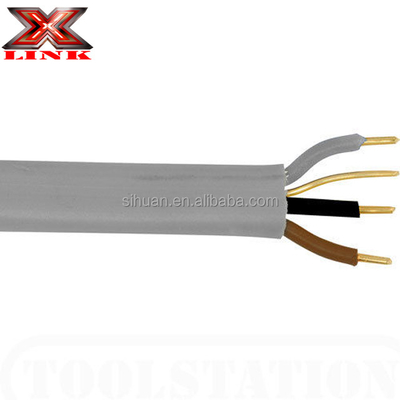 VDE 0281 สายเคเบิลทองแดงขัดขวาง วัสดุประกอบความละเอียด PVC สาย TPS Twin Earth