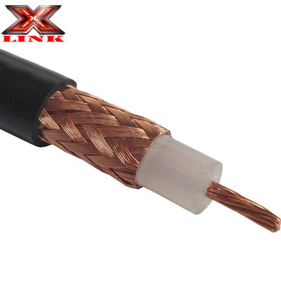 สายเคเบิลโคเอ็กซ์ RG213 ความอ่อนแอต่ํา 50 ออห์ม พร้อมเสื้อ PVC และการป้องกันขนทองแดงเปล่า