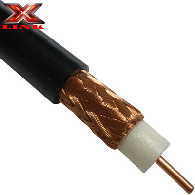 สายเคเบิลโคเอ็กซ์ RG213 ความอ่อนแอต่ํา 50 ออห์ม พร้อมเสื้อ PVC และการป้องกันขนทองแดงเปล่า