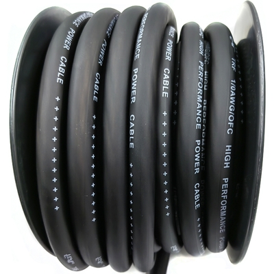 1/0 AWG ขนาดใหญ่ 4/0 GA รถเสียง OFC สายไฟฟ้า Soft Touch เสื้อ PVC นุ่ม