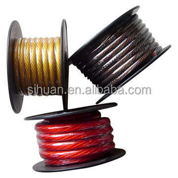 PVC CEA-2015 สอดคล้อง 4 AWG สายไฟฟ้าสําหรับระบบเสียงรถ