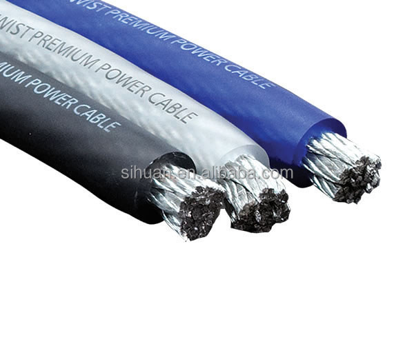 กันน้ํากระป๋อง OFC 4 AWG ขนาดใหญ่ 1/0 Gauge สายไฟฟ้าเสียงรถยนต์สําหรับผลงาน