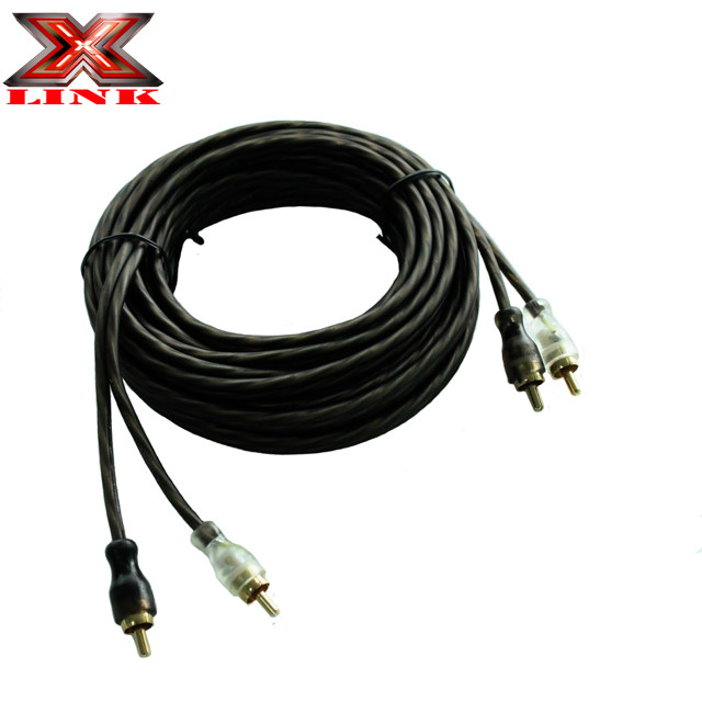 17 ฟุต 2 ช่อง RCA ออดิโอ อินเตอร์คอนเนคเคเบิล โกลด์ คอนเนคเตอร์ การลดสีและเสียง