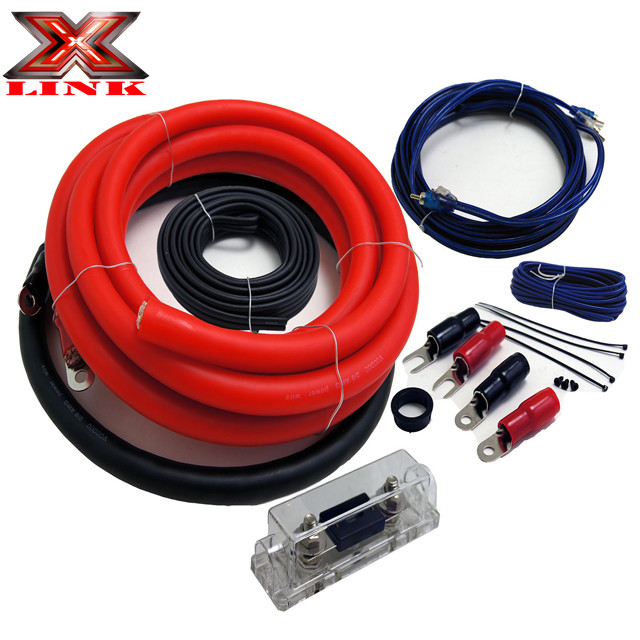 0 Gauge Car Amps Amplifier Wire Wiring Kit พร้อมสแตนดาร์ทการวัดสายไฟอเมริกันและตัวนําสีใด ๆ CCA หรือทองแดง