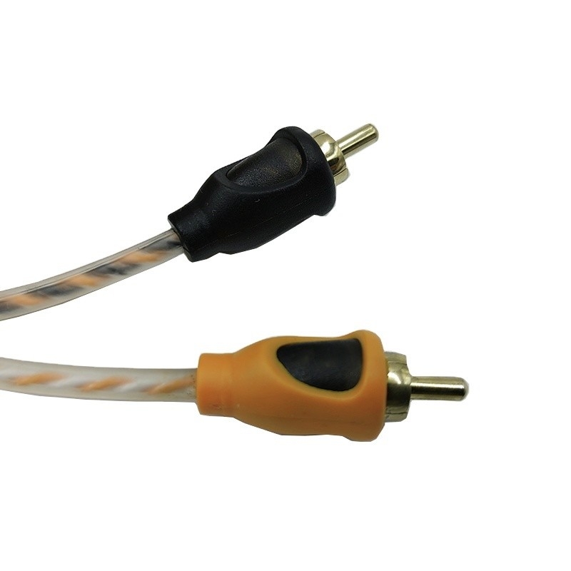 แอเรนจ์ไอโซเลชั่น 5.2 เมตร 17 ฟุต Twisted RCA Cable AV สําหรับเสียงรถยนต์ยืดหยุ่น