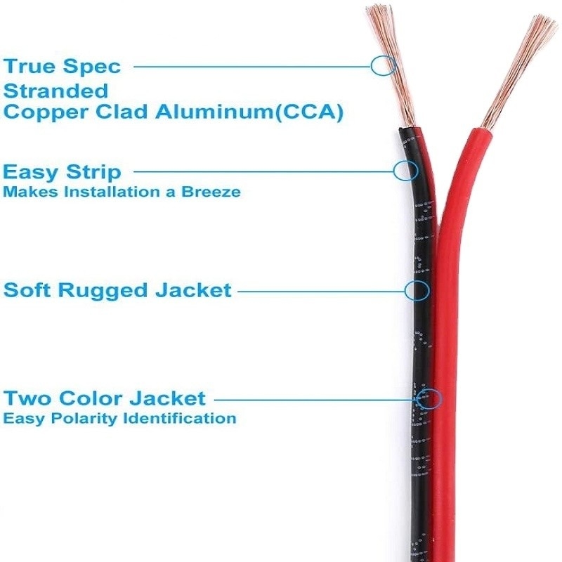 สายยืดหยุ่น Ext 2pin 2 สี สีแดง สีดํา