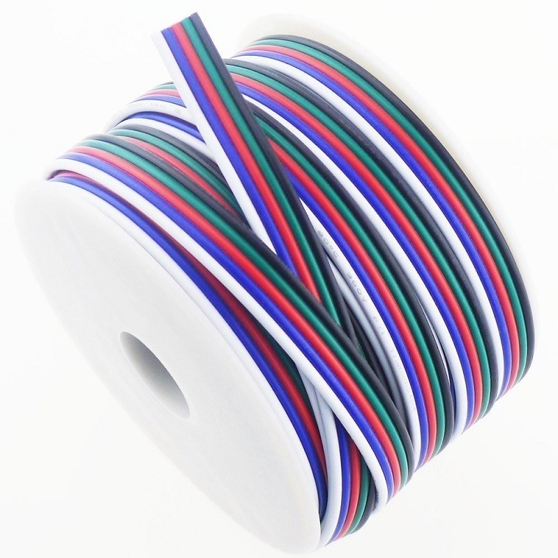 สายขยายสายยืดหยุ่นสําหรับเทป LED 1618 Gauge PVC Jacket RGBW RGB 3pin 4pin