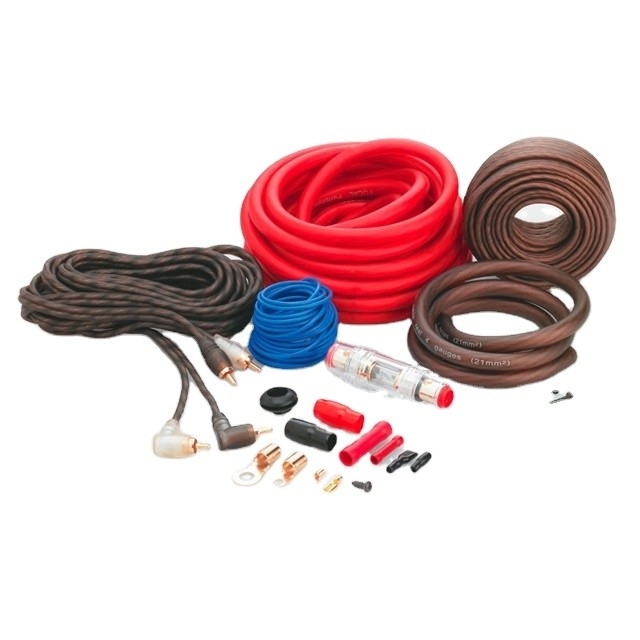 4 Gauge Car Amplifier Wiring Kit พร้อมวัสดุประกอบด้วย PVC และ CCA หรือ OFC Conductor