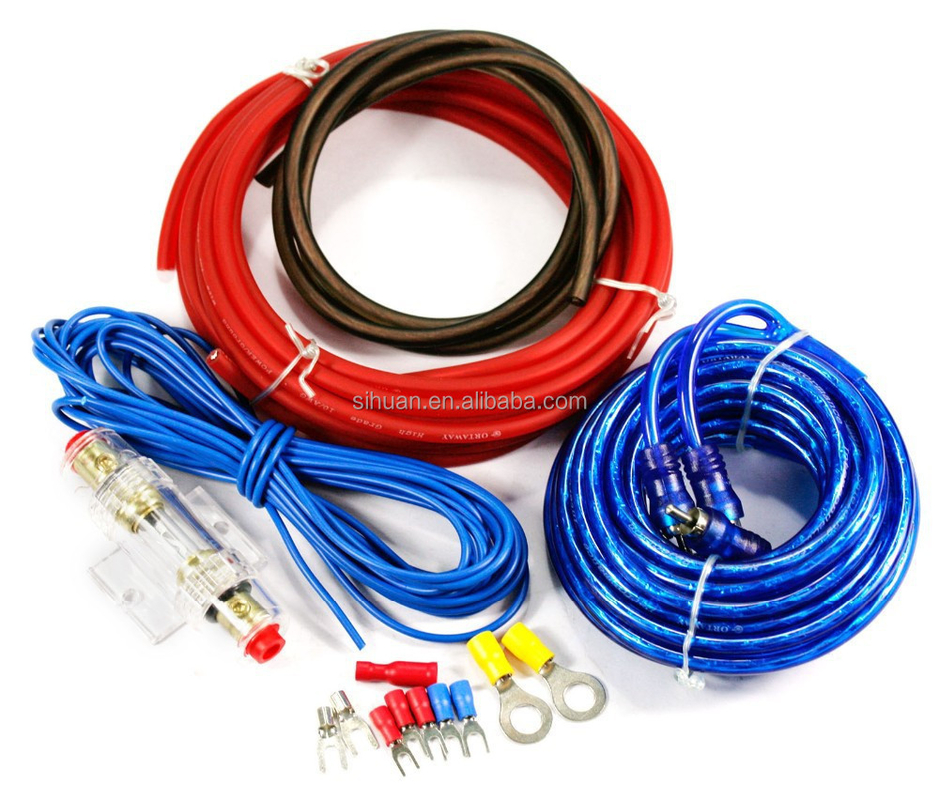 สายประสานแบบ 8ga Gauge Car Audio Amp Wiring Kit สําหรับการเข้ากันได้ของเสียงในรถยนต์