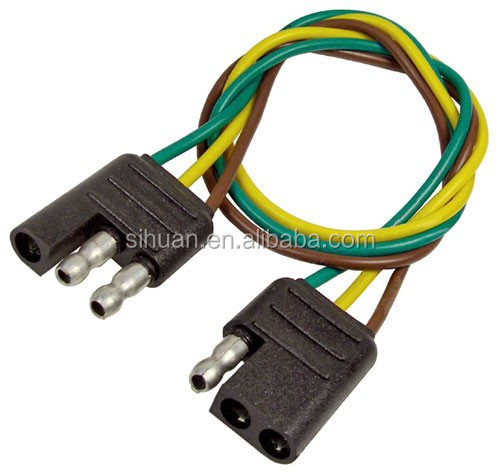 2.8X กว้างภายนอก 4c 18AWG สายติดรถยนต์สายเคเบิลกับพล็อก