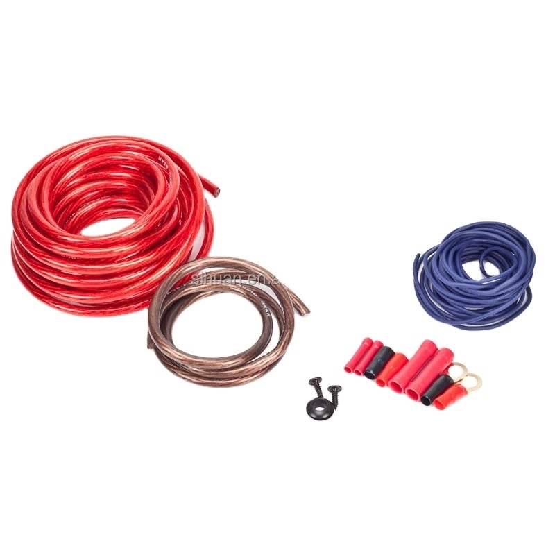 8 Gauge Copper Conductor PVC Jacket Amplifier Installation Wiring Kit สําหรับระบบเสียง